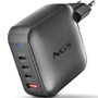 NGS Cargador de Pared GaN 165W con 4 Puertos (3xUSB-C + 1xUSB-A) Negro BUD165W
